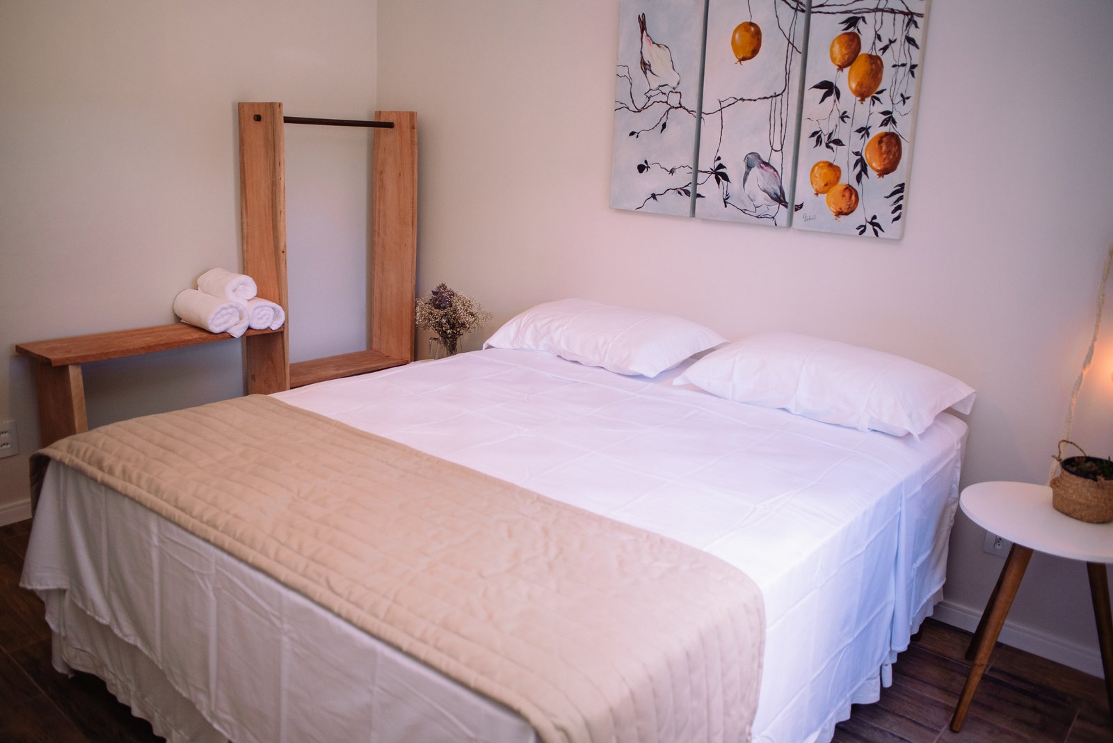 Quarto aconchegante do Recanto das Videiras